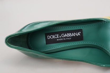 Dolce & Gabbana Emerald Elegance Leather Heels Pumps