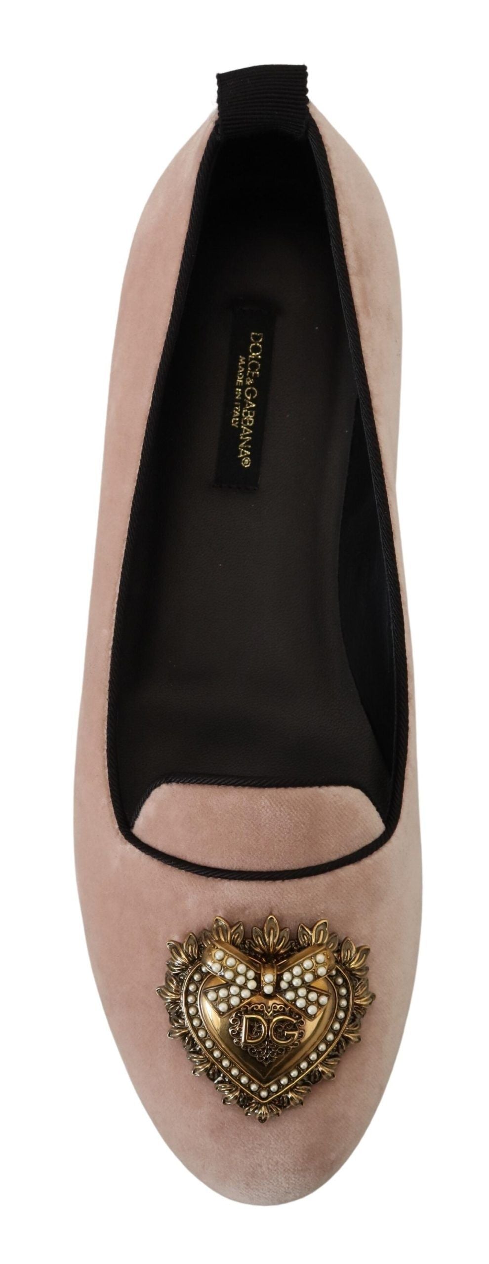 Dolce & Gabbana Pink Velvet Slip Ons Loafers Flats Shoes