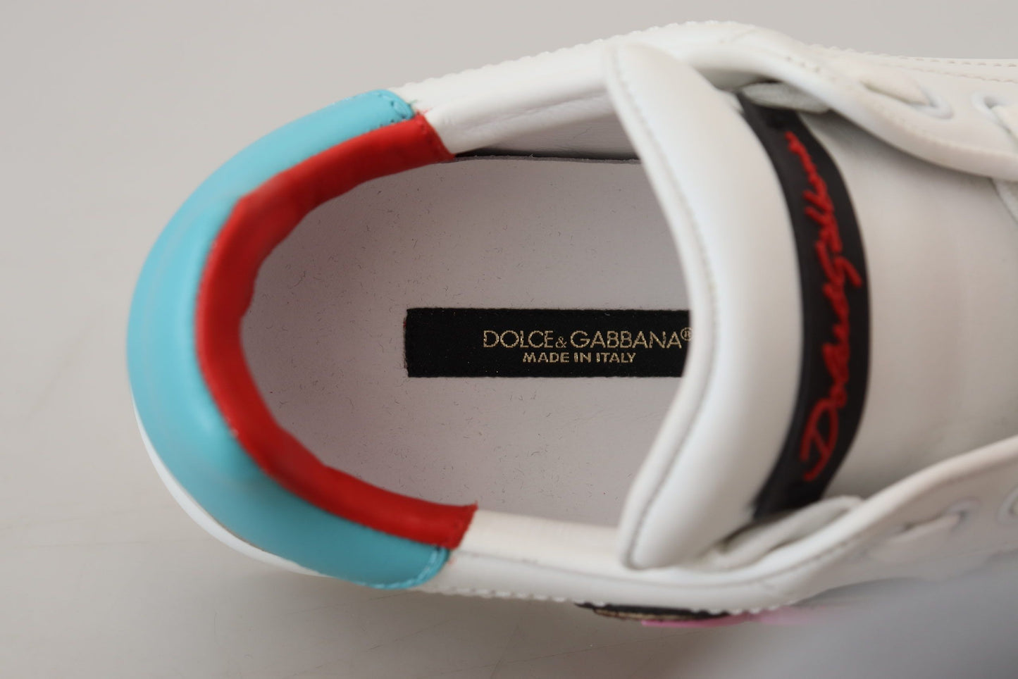 Dolce & Gabbana Elegant White Portofino Leather Sneakers