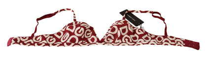 Dolce & Gabbana Red White DG Print Non Wire Cotton Bra Underwear