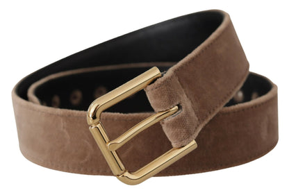 Dolce & Gabbana Elegant Velvet Logo Buckle Belt