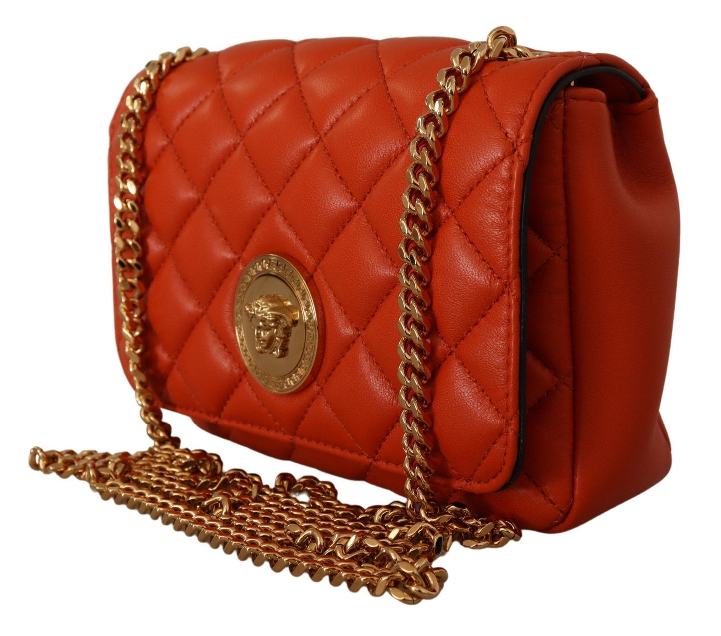 Versace Elegant Red Nappa Leather Crossbody Bag