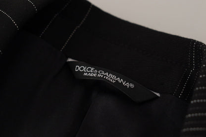 Dolce & Gabbana Elegant Black Striped Slim Fit Two-Piece Suit