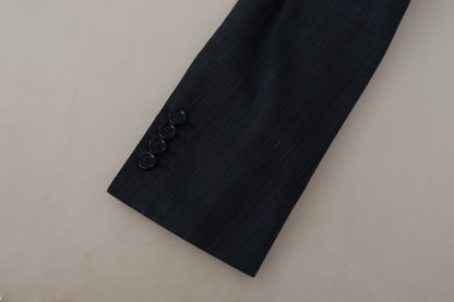 Dolce & Gabbana Elegant Dark Blue Cotton Three Piece Martini Suit