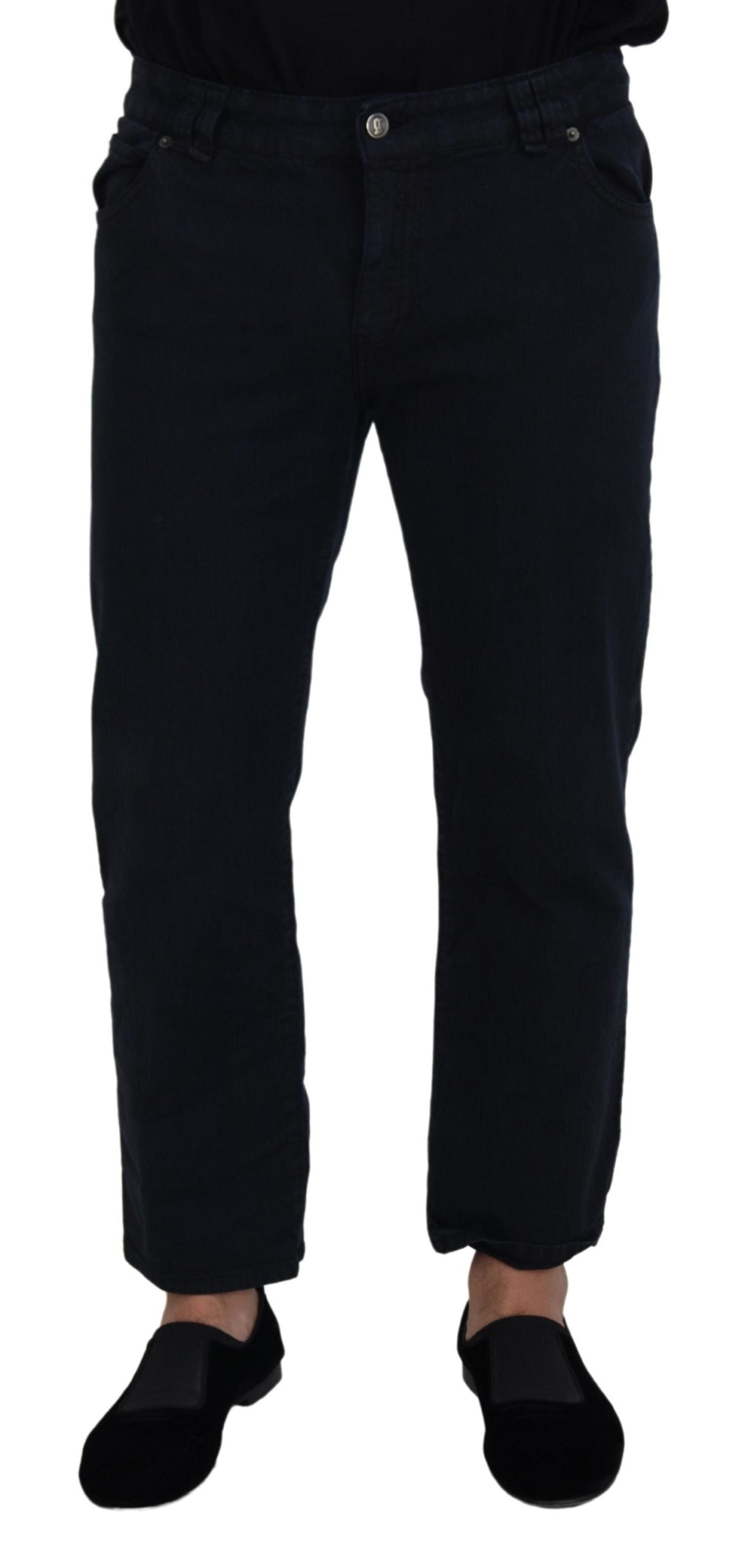 John Galliano Elegant Black Cotton Designer Jeans