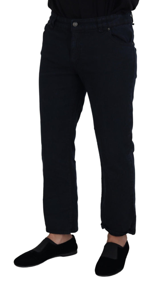 John Galliano Elegant Black Cotton Designer Jeans