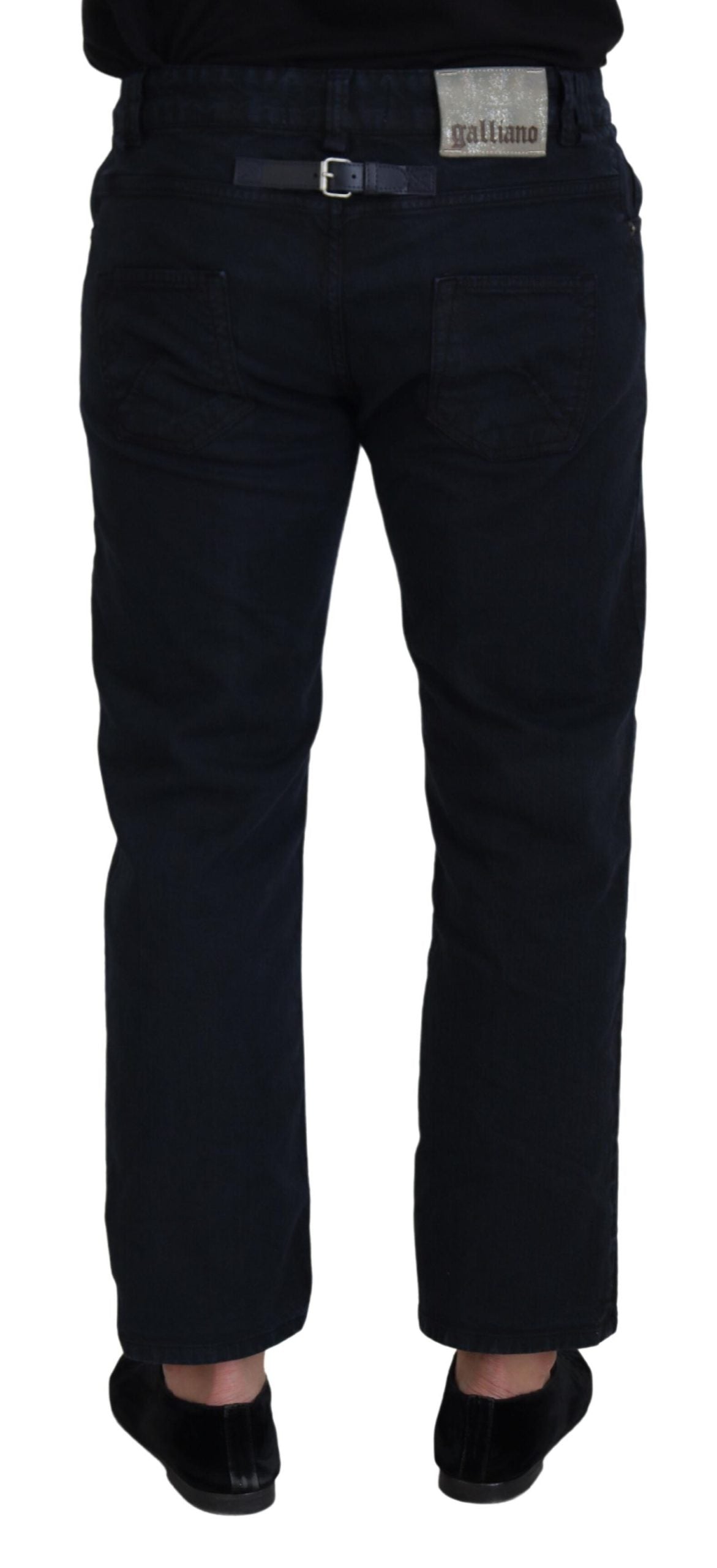 John Galliano Elegant Black Cotton Designer Jeans