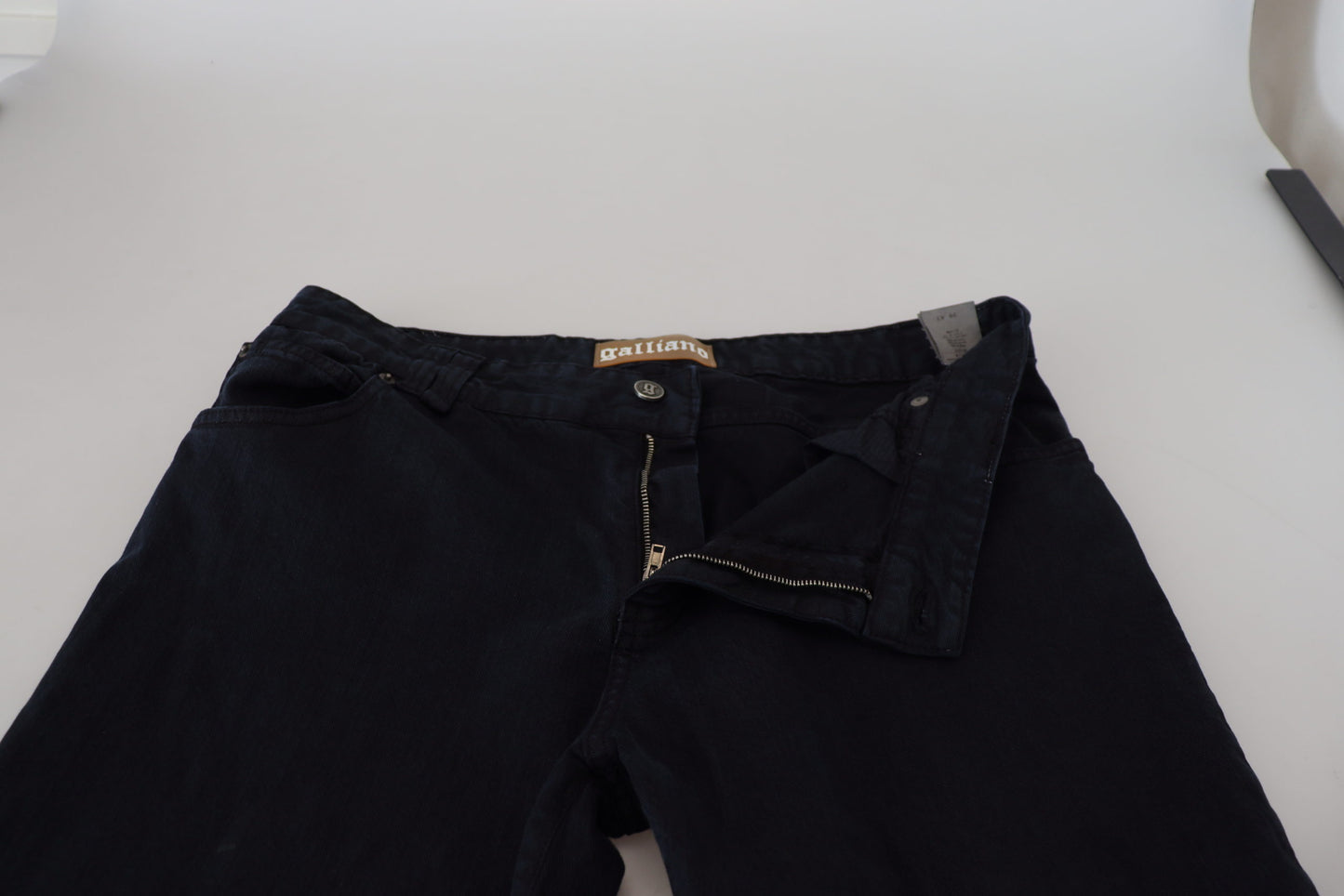 John Galliano Elegant Black Cotton Designer Jeans