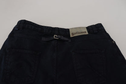 John Galliano Elegant Black Cotton Designer Jeans