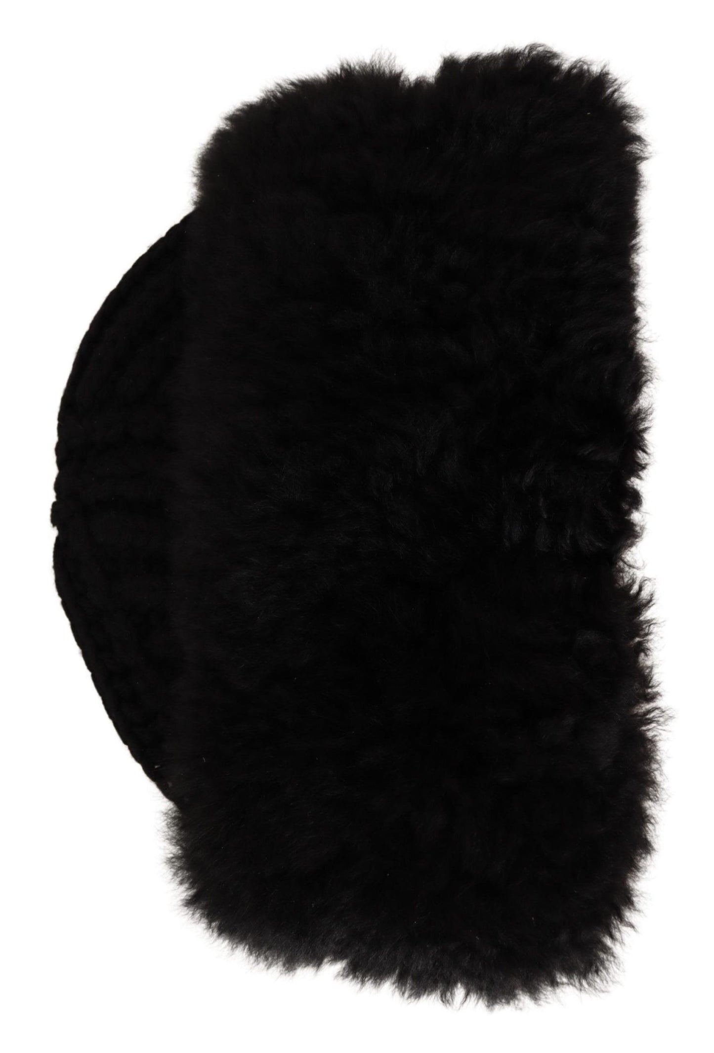 Dolce & Gabbana Black Cashmere Fur Women Beanie Women Hat