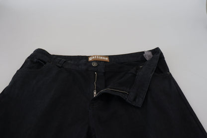 John Galliano Elegant Black Mainline Cotton Jeans