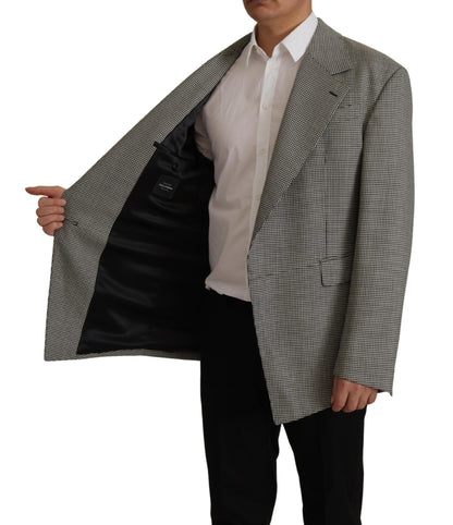 Dolce & Gabbana Elegant Gray Checkered Wool Blazer