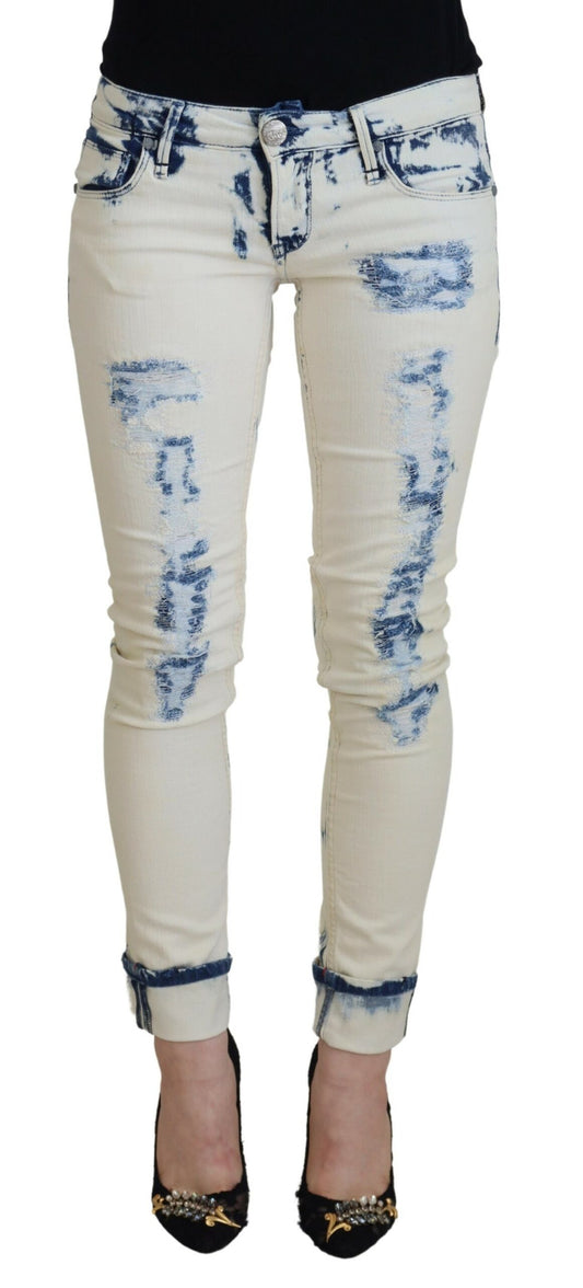 Acht Chic Low Waist Tattered Skinny Jeans