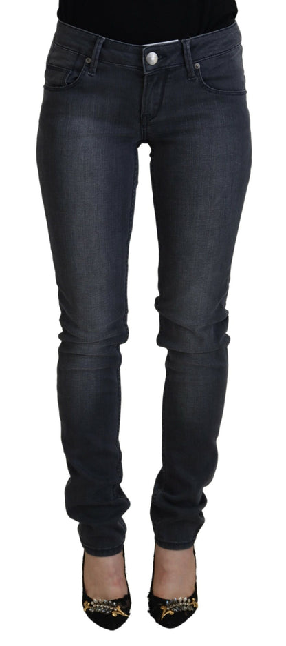 Acht Chic Gray Low Waist Skinny Jeans