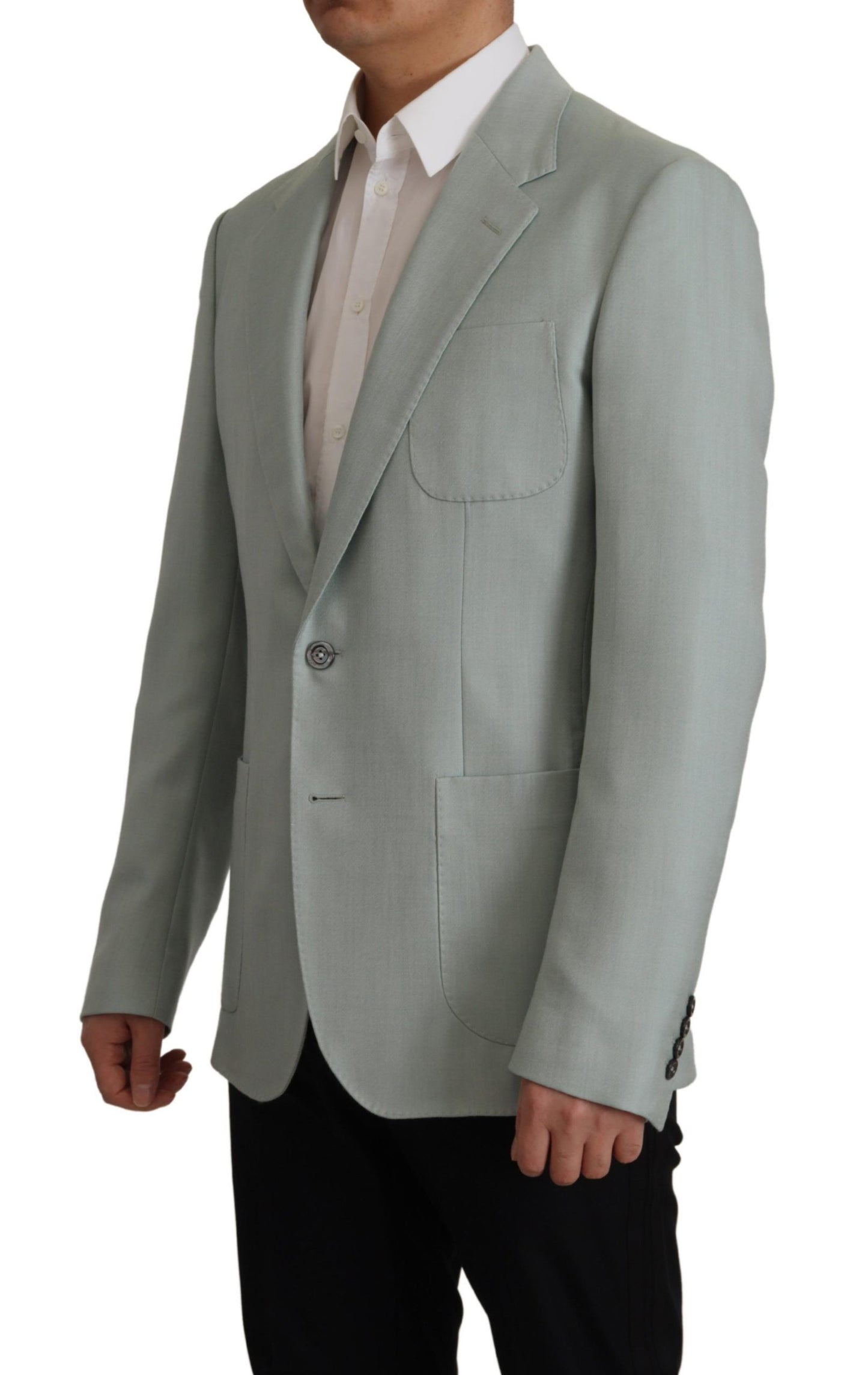 Dolce & Gabbana Light Green Cashmere Silk Blazer