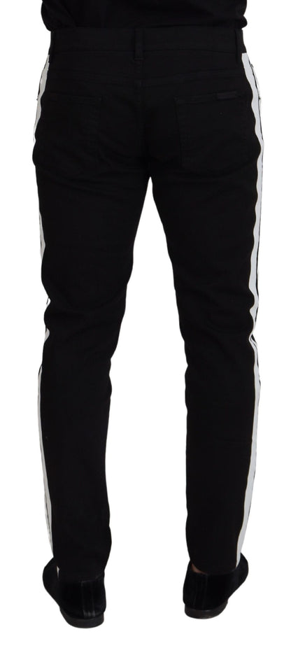 Dolce & Gabbana Elegant Black Cotton Blend Denim Pants