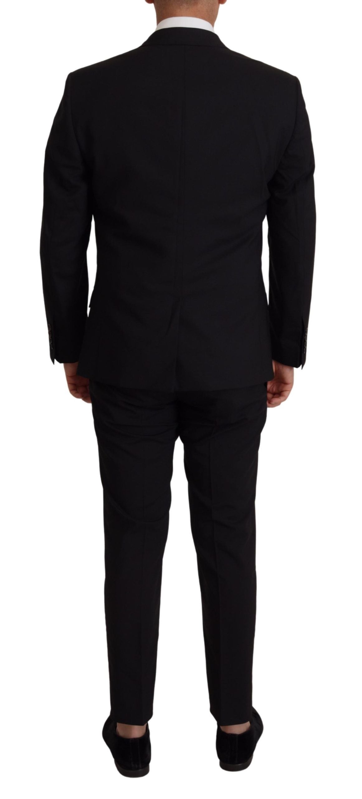 Dolce & Gabbana Elegant Black Three Piece Wool Suit