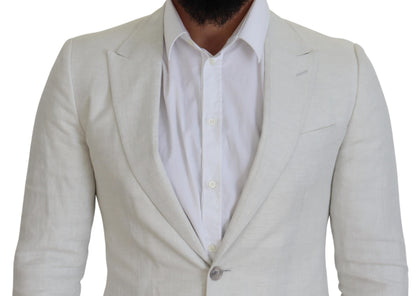 Dolce & Gabbana Elegant White Sicilia Single Breasted Blazer