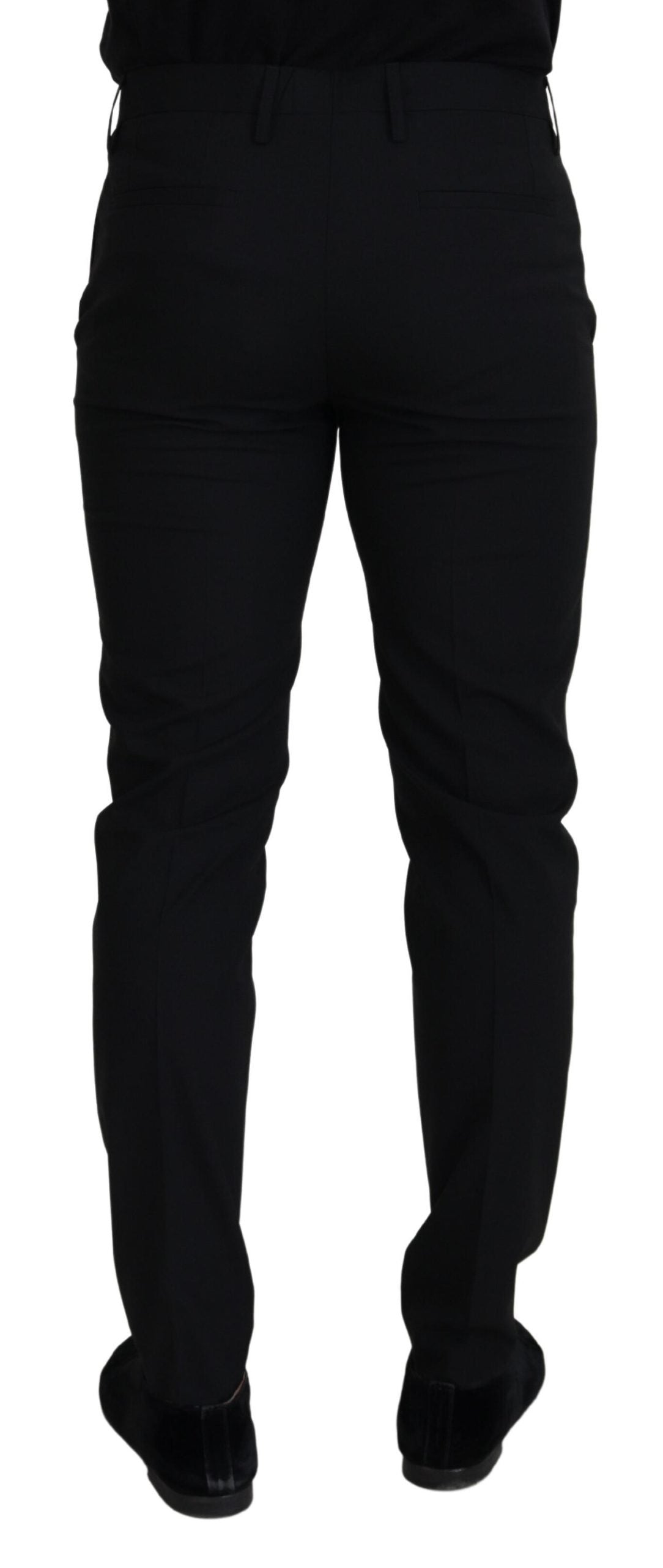 Dolce & Gabbana Black Polyester Chino Formal Pants