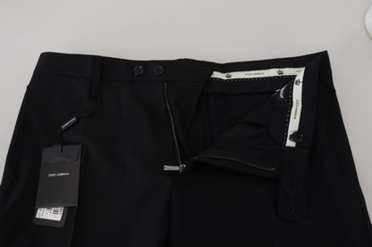 Dolce & Gabbana Black Polyester Chino Formal Pants