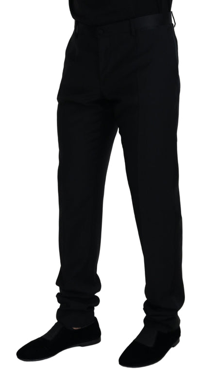 Dolce & Gabbana Black Wool Chino Formal Pants