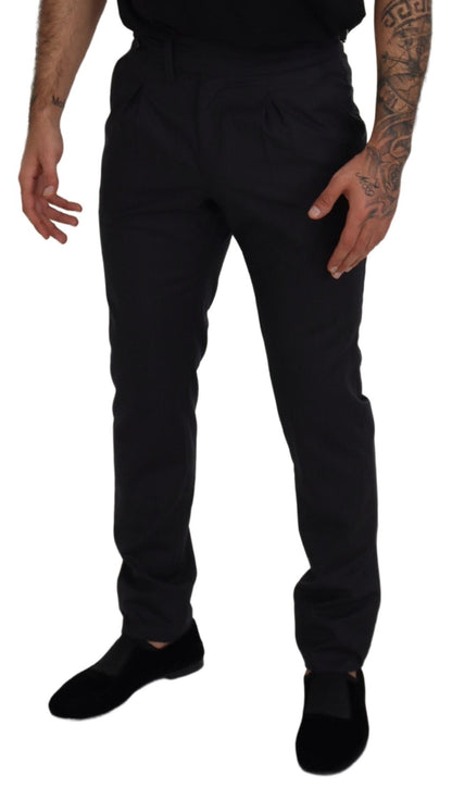 Dolce & Gabbana Dark Grey Solid Men Formal Pants