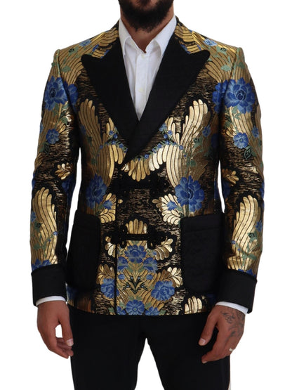 Dolce & Gabbana Gold Lurex Double Breasted Jacket Blazer