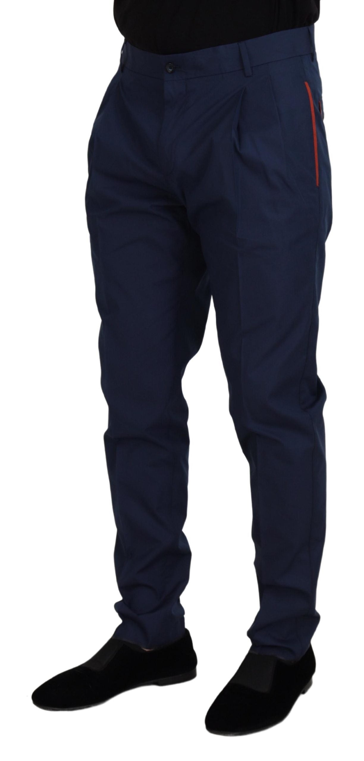 Dolce & Gabbana Blue Cotton Chino Formal Pants