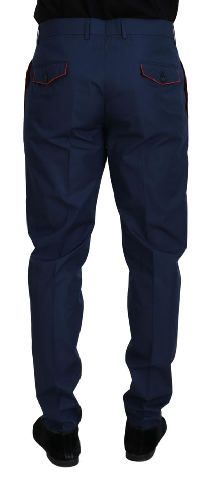 Dolce & Gabbana Blue Cotton Chino Formal Pants