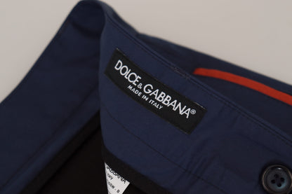 Dolce & Gabbana Blue Cotton Chino Formal Pants