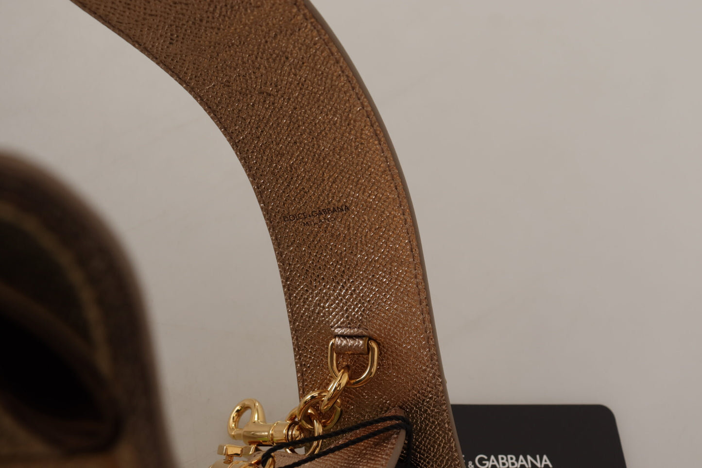 Dolce & Gabbana Elegant Gold Leather Shoulder Strap