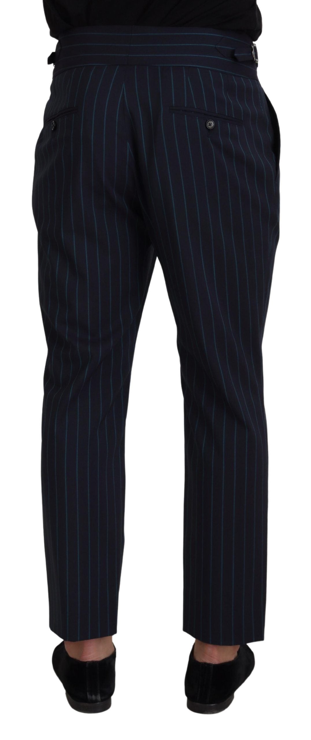 Dolce & Gabbana Blue Striped Men Formal Pants