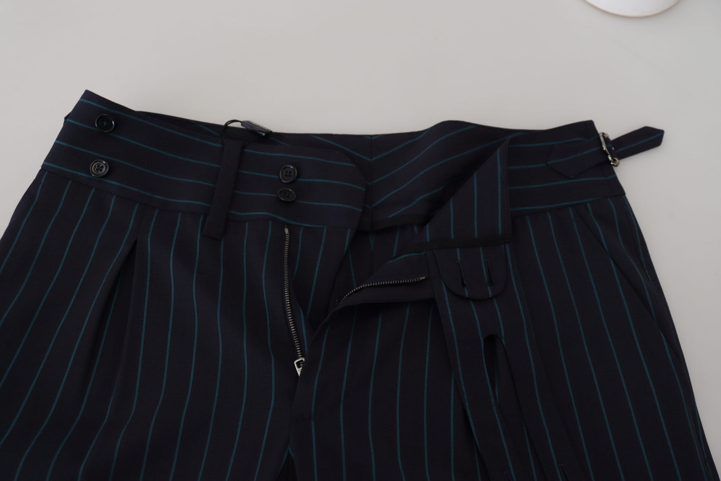 Dolce & Gabbana Blue Striped Men Formal Pants