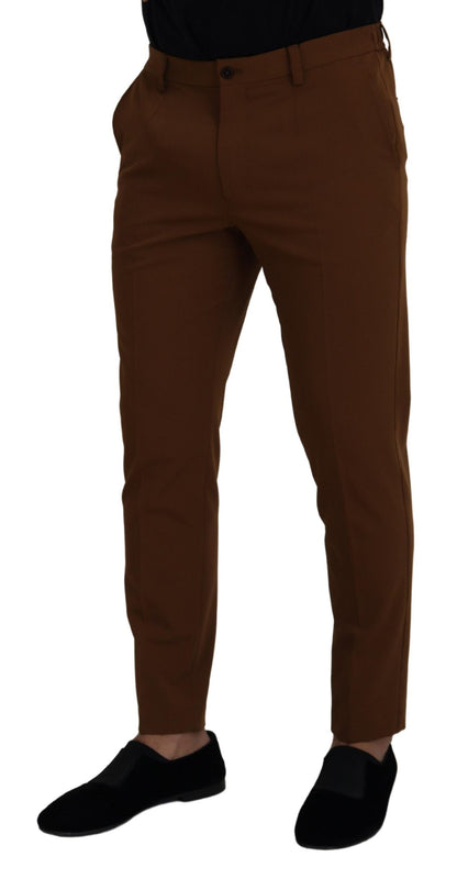 Dolce & Gabbana Brown Wool Chino Skinny Men Pants