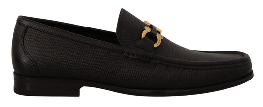 Salvatore Ferragamo Elegant Black Calf Leather Loafers