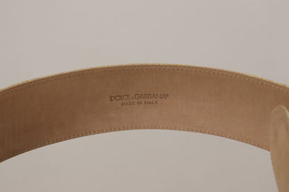 Dolce & Gabbana Elegant Gold and Pink Leather Belt