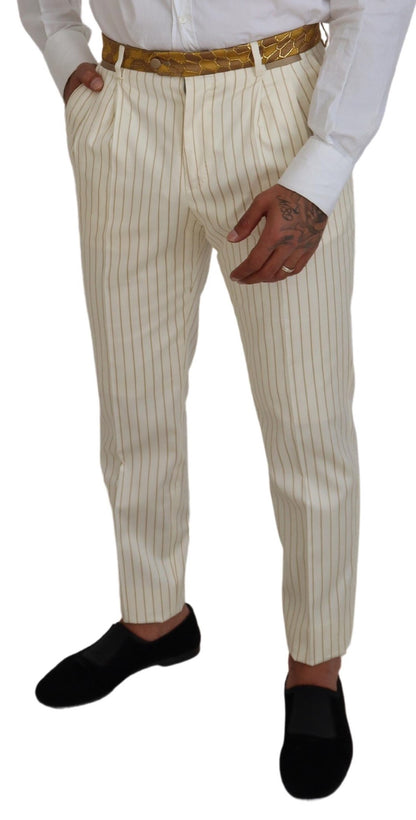 Dolce & Gabbana Elegant Off White Double Breasted Suit