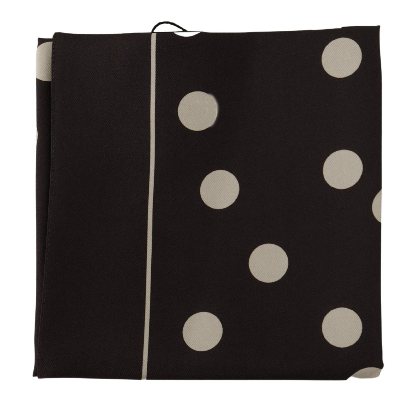 Dolce & Gabbana Black Silk Dotted Square Bandana Handkerchief Scarf