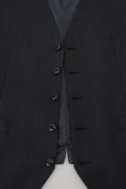 Dolce & Gabbana Elegant Gray Martini Three-Piece Wool Silk Suit