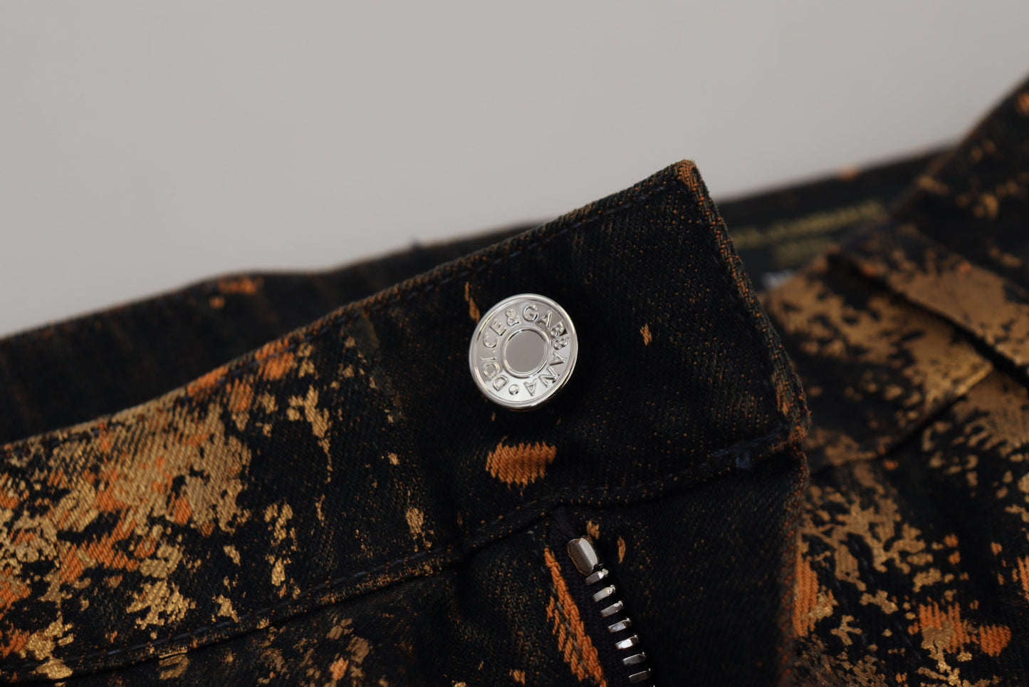 Dolce & Gabbana Golden Ash Cotton Retro Men Denim Jeans