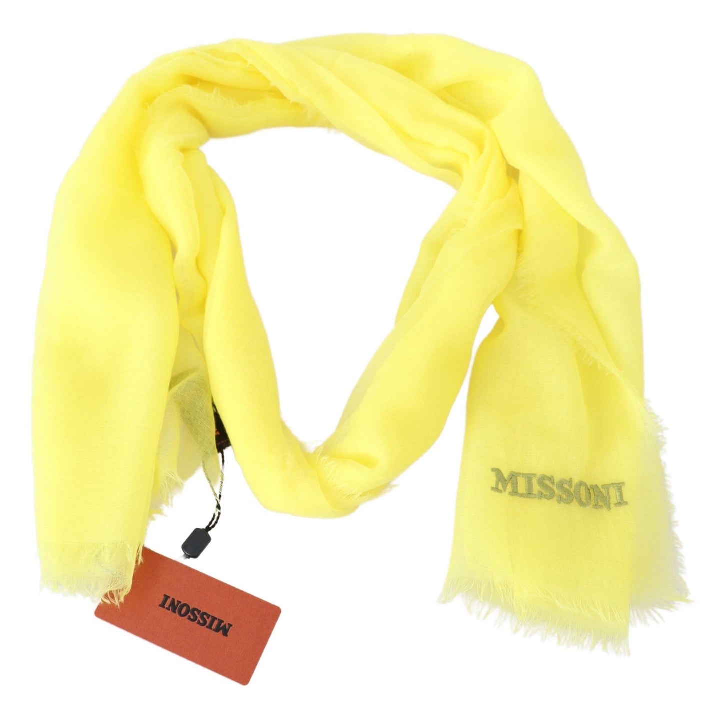 Missoni Opulent Cashmere Unisex Scarf In Vibrant Yellow