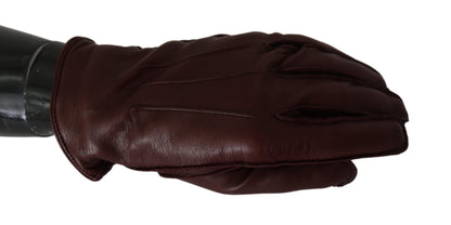 Dolce & Gabbana Elegant Maroon Wrist-Length Lambskin Gloves