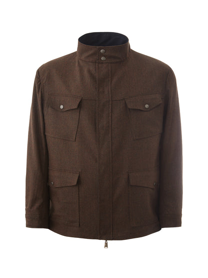 Lardini Elegant Reversible Blue-Brown Wool Jacket