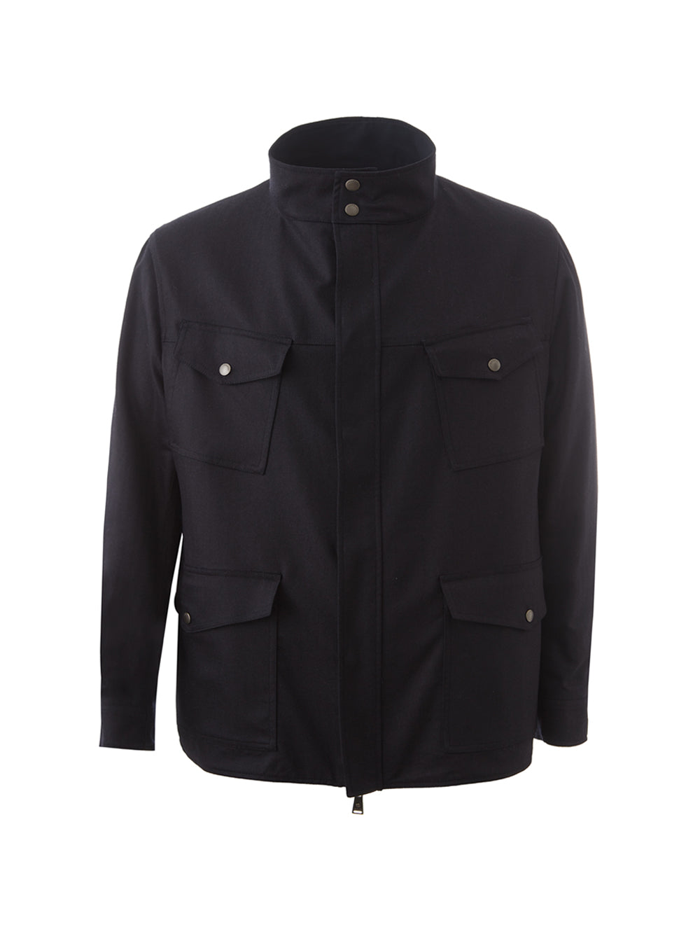 Lardini Reversible Wool Jacket with Zip Closure