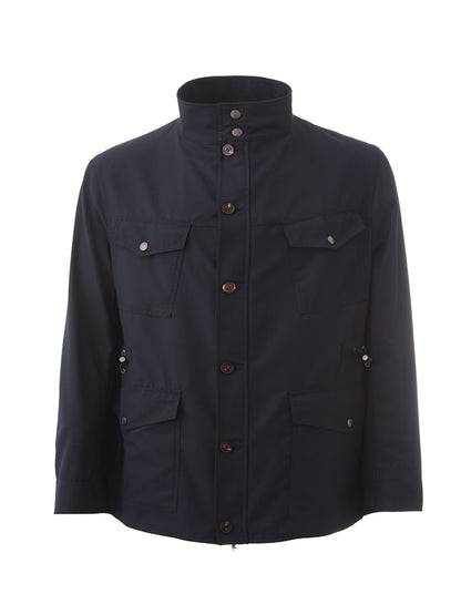 Lardini Reversible Wool Jacket with Zip Closure