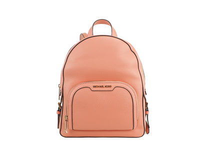 Michael Kors Jaycee Medium Sherbert Pebbled Leather Zip Pocket Backpack Bookbag