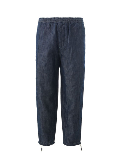 Emporio Armani Elegant Blue Cotton Trousers with Logo Detail