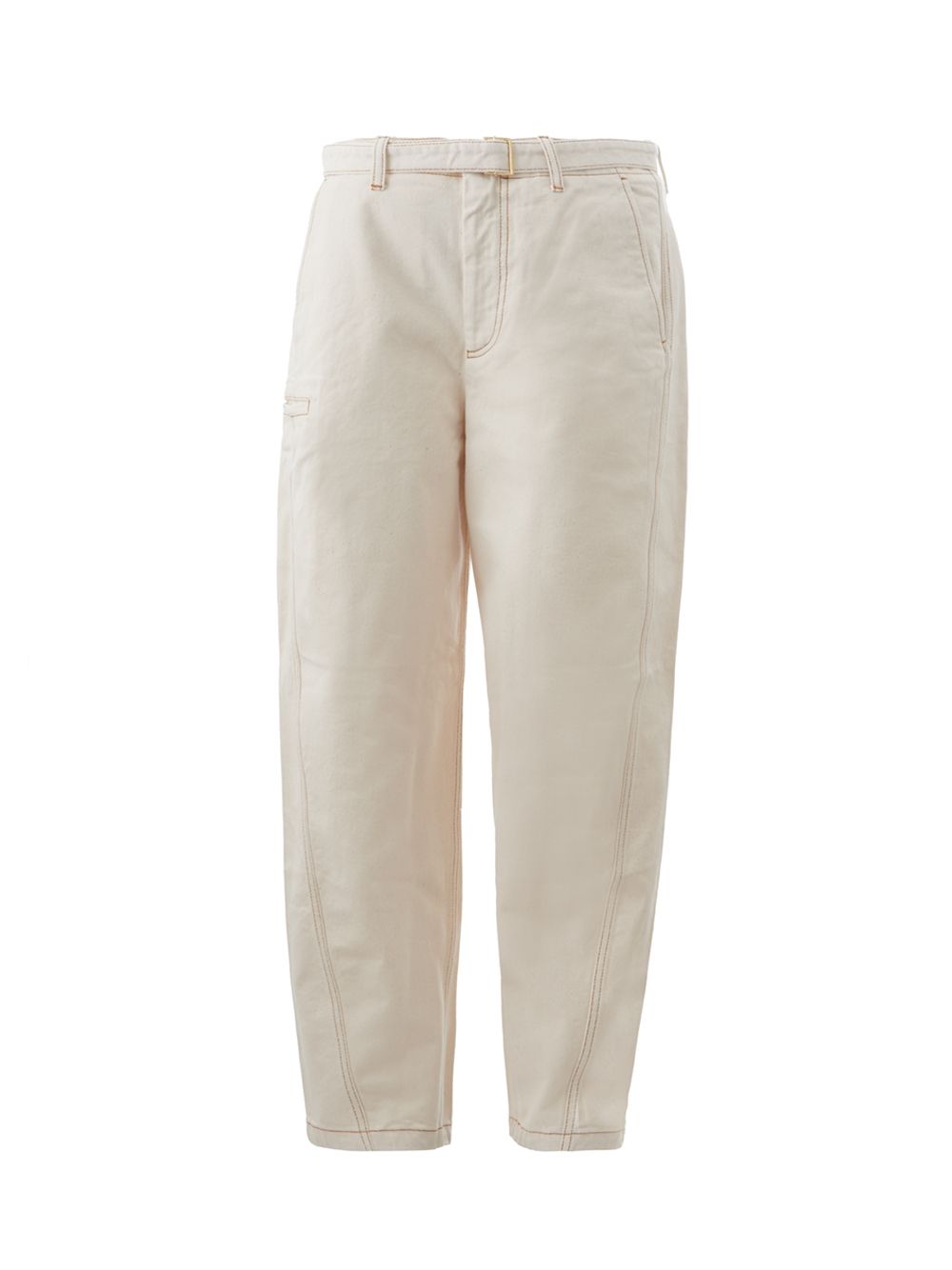 Emporio Armani Chic Ivory Loose Fit Denim Pants