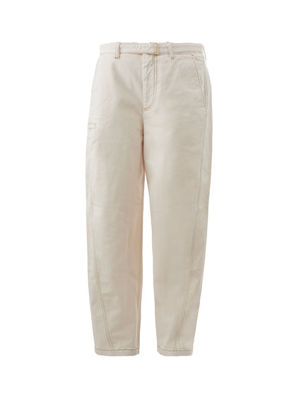 Emporio Armani Chic Ivory Loose Fit Denim Pants