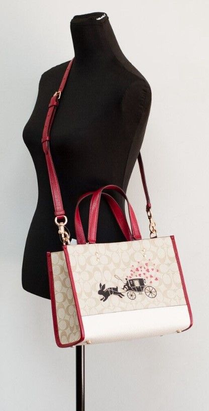 COACH Dempsey Medium Lunar New Year Rabbit Signature Carryall Tote Bag